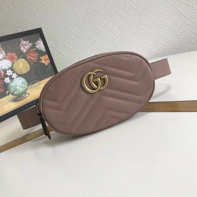 476434 GUCCI GG Marmont系列 绗缝 皮革腰包 