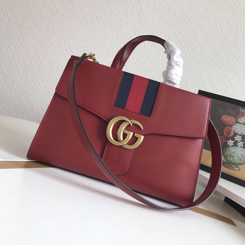 476470 GUCCI 新款 牛皮 GG翻盖单肩包 