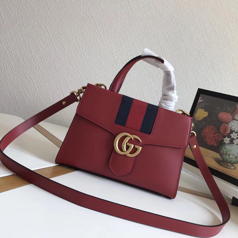 476471 GUCCI 新款 牛皮 GG翻盖单肩包 多色