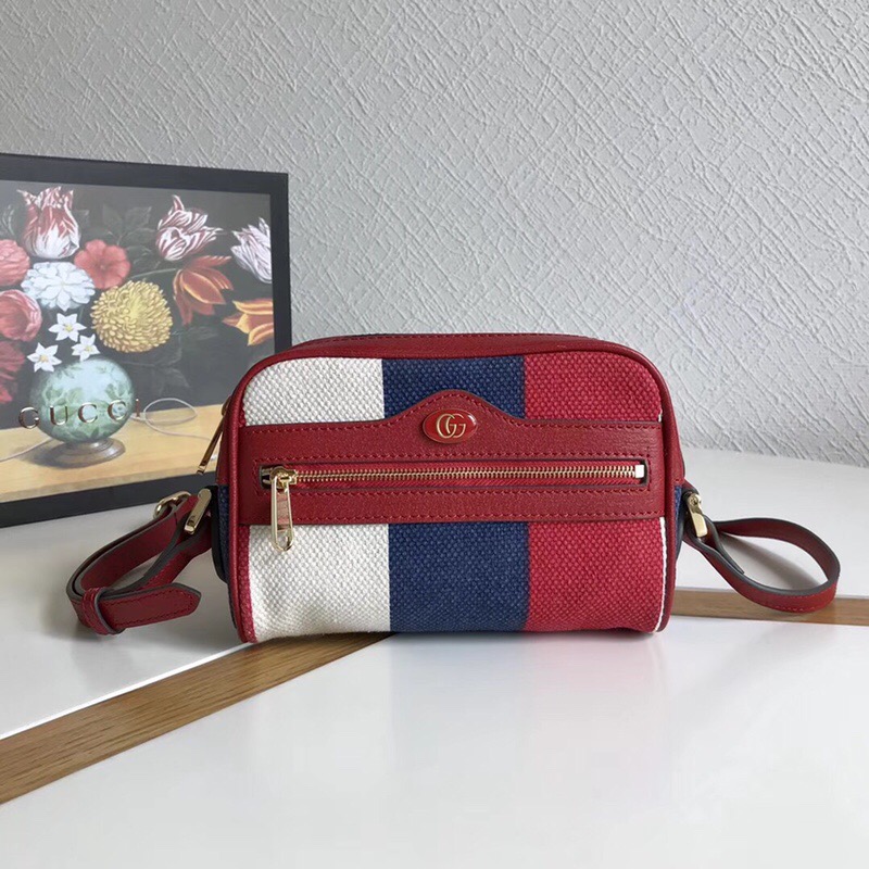 517350 GUCCI Ophidia系列 高级人造帆布 迷你手袋 拼色