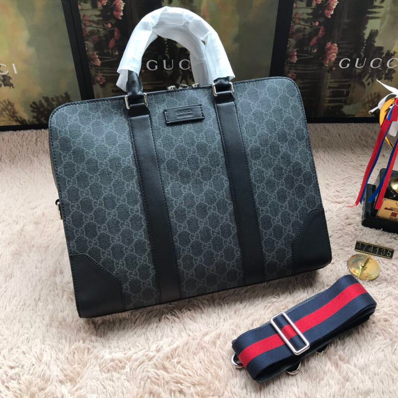 474135 GUCCI GG Supreme高级人造帆布 Gucci男包 Gucci公文包 