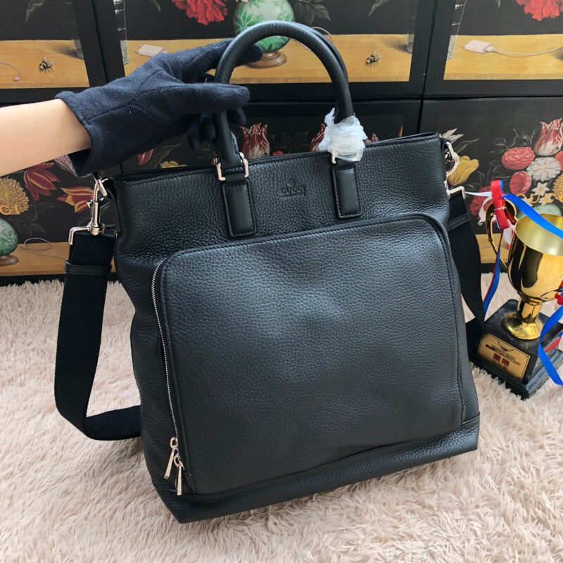 18新款Gucci/古奇男包 双G全皮男士斜挎包公文包406463