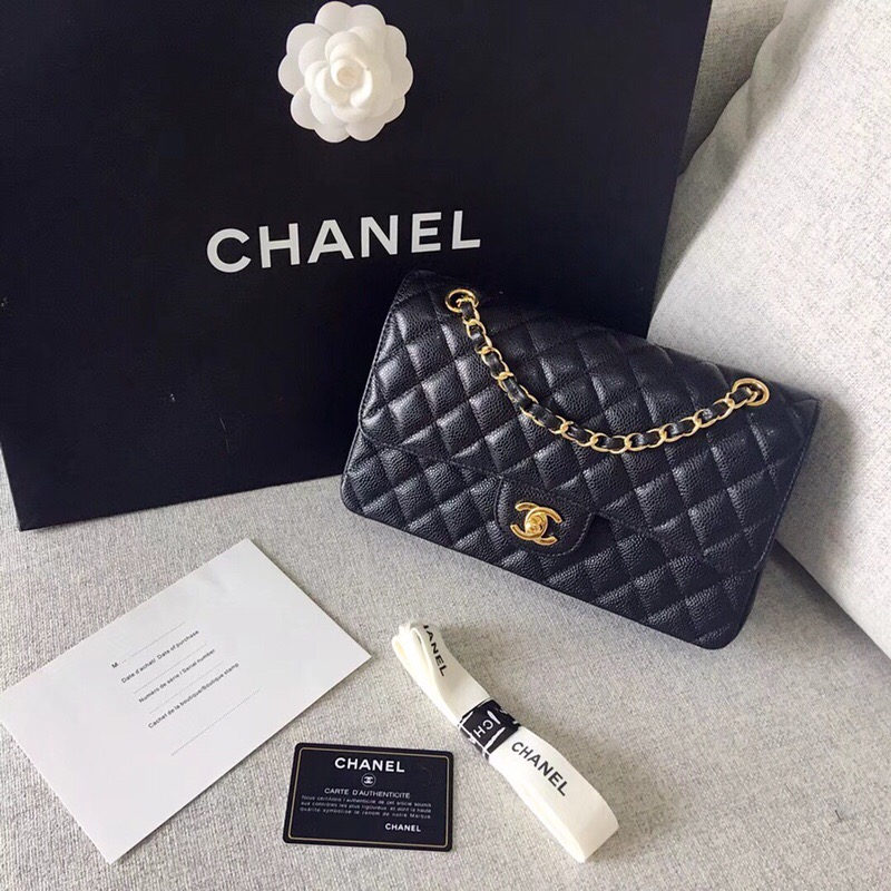 Chanel香奈儿经典CF25.5荔枝纹牛皮羊皮女菱格链条包