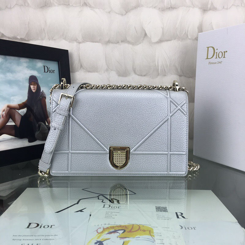 Dior/迪奥2018新款春夏Diorama牛皮斜跨包dior女包