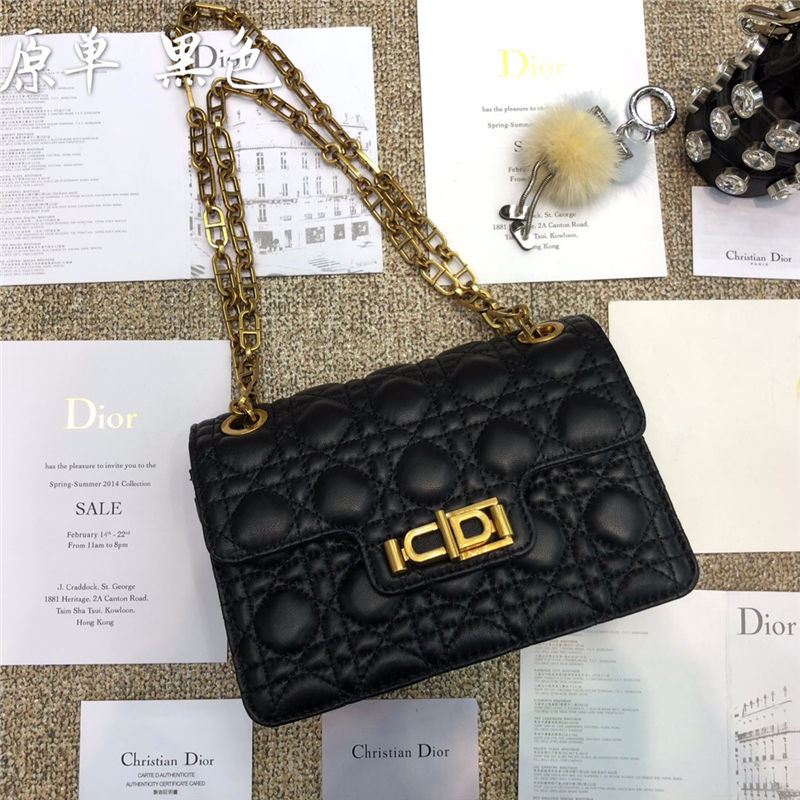 Dior/迪奥 新款 Dioraddict 翻盖菱格小方包链条包单肩斜挎包女包