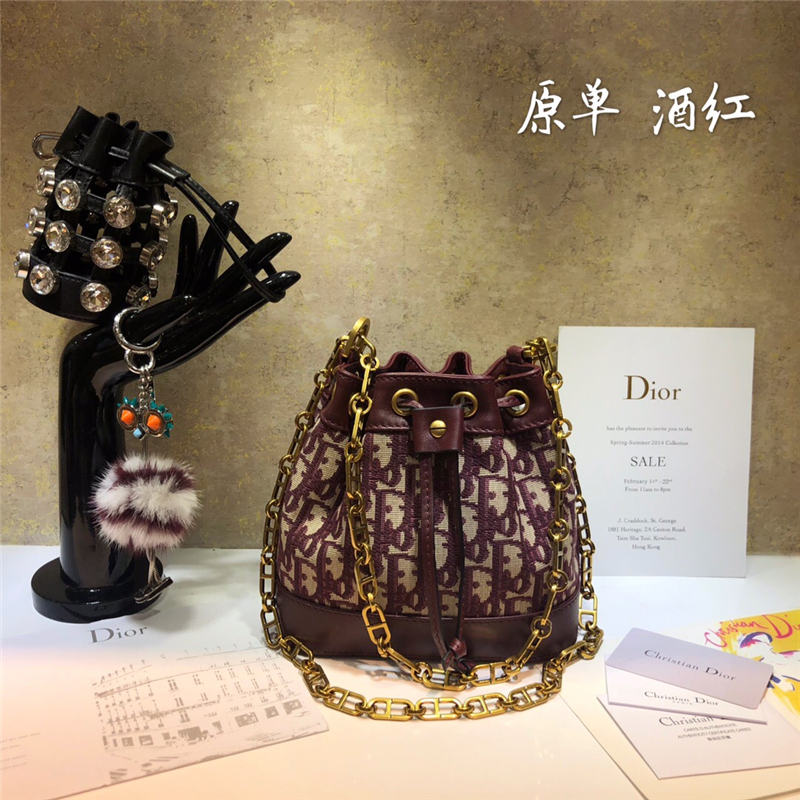 Dior/迪奥 2019年早春款 帆布印花水桶包 手提单肩斜挎包