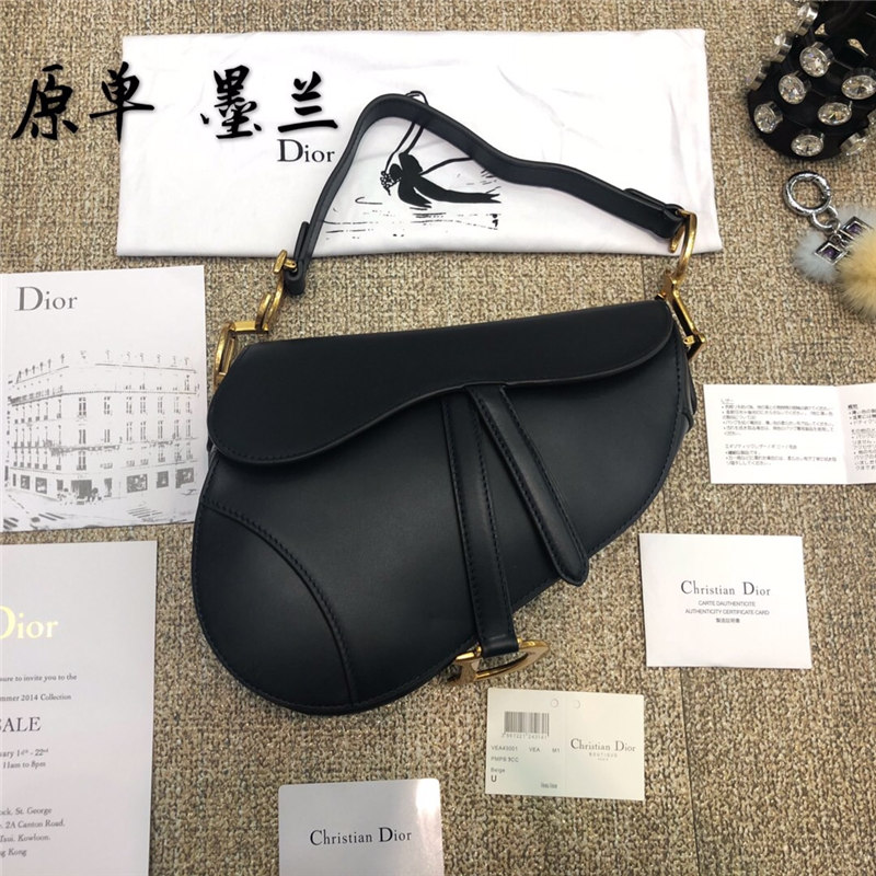 Dior/迪奥 18新款王子文同款Saddle复古刺绣帆布单肩斜跨手提马鞍包