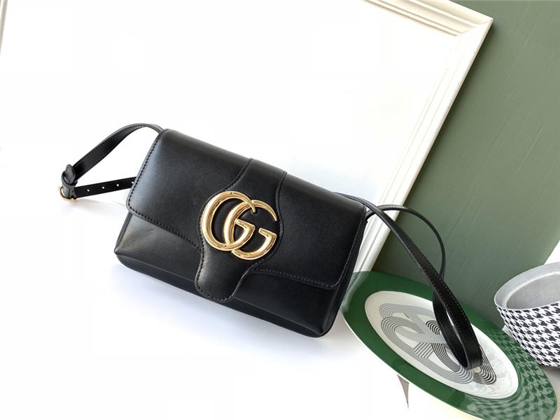 GUCCI/古奇2019新款早春皮革双G金色550129 Arli系列复古单肩女包