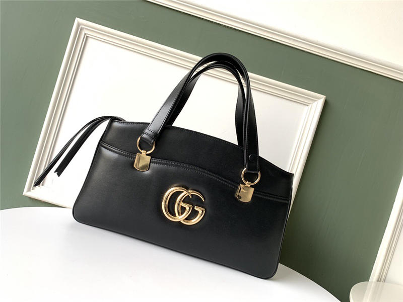 GUCCI/古奇2019新款早春皮革双G金色550129 Arli系列复古单肩女包