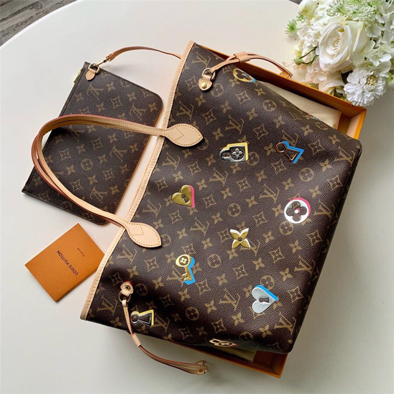 M44364 LV NEVERFULL 中号手袋 Love Locks2019情人节限定系列 LV购物袋