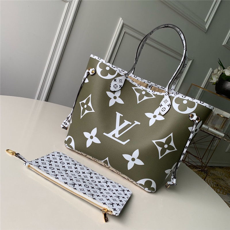 M44568 LV NEVERFULL 中号手袋 2019 夏季款 LV购物袋 LV子母包 卡其色