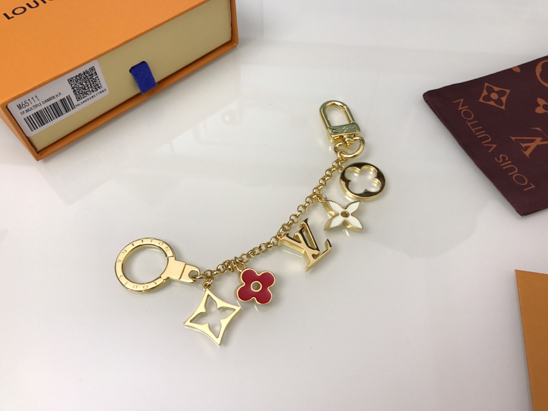 LV CHARM KEYCHAIN M65111  Fleur de Monogram 