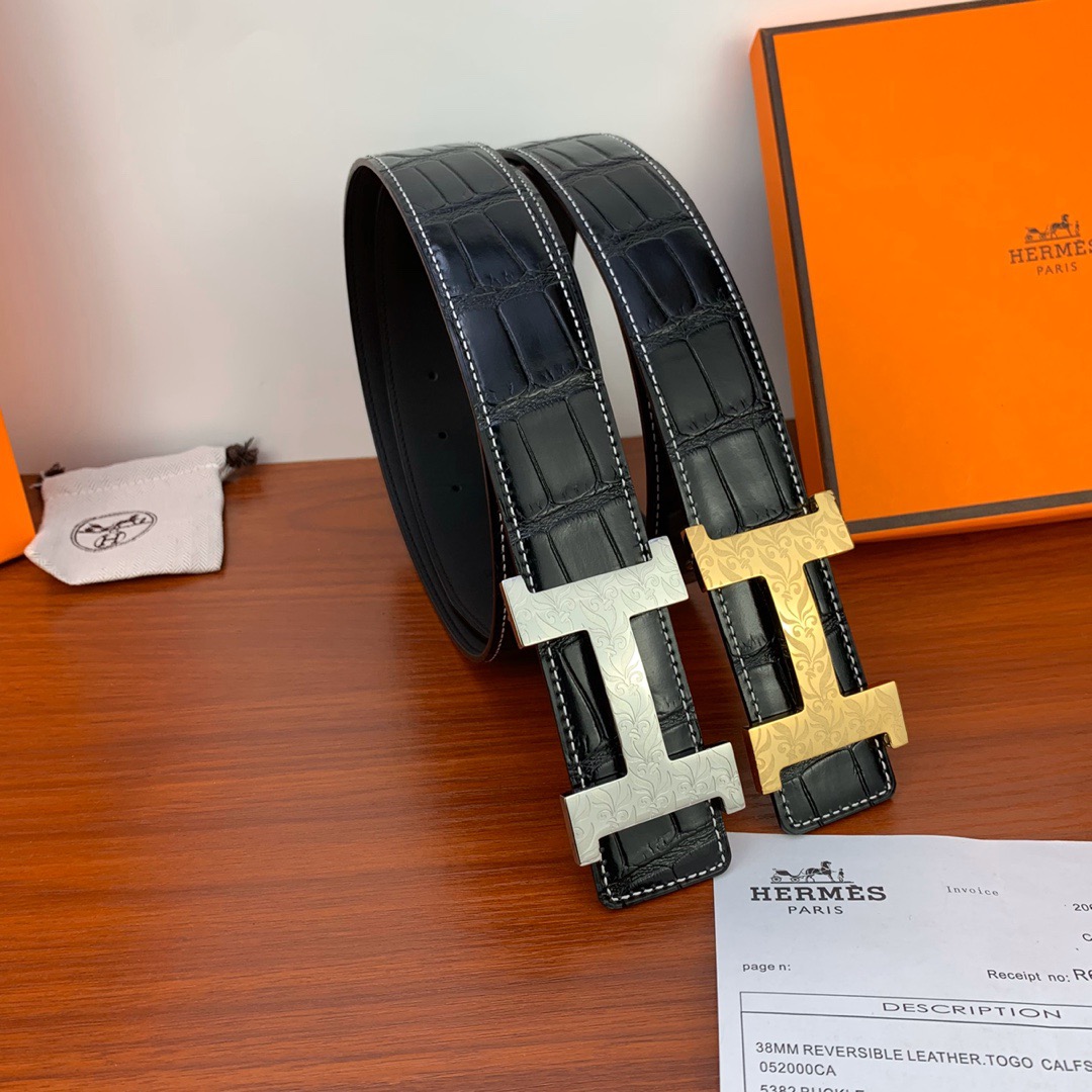 NEW HERMES MENS BELT GENUINE LEATHER ORIGINAL QUALITY