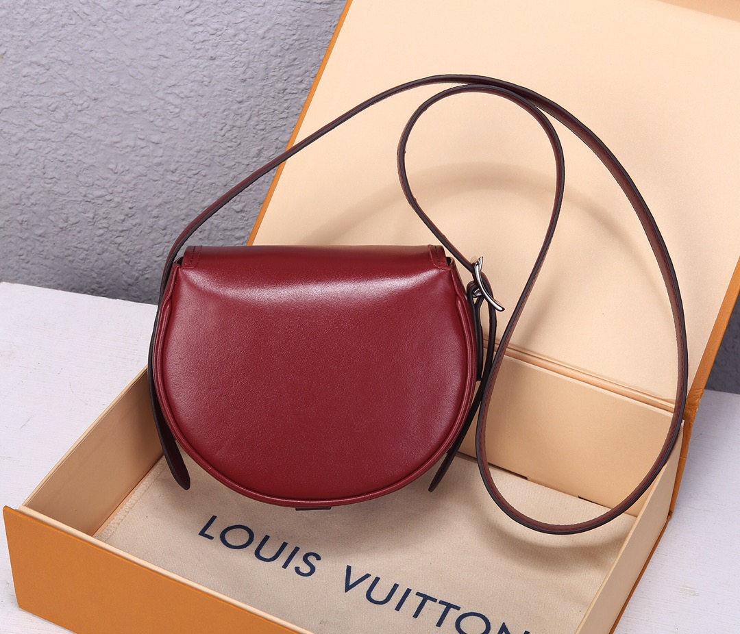 LV Tambourin BLACK RED GENUINE LEATHER M55505；SIZE:18x15x8CM