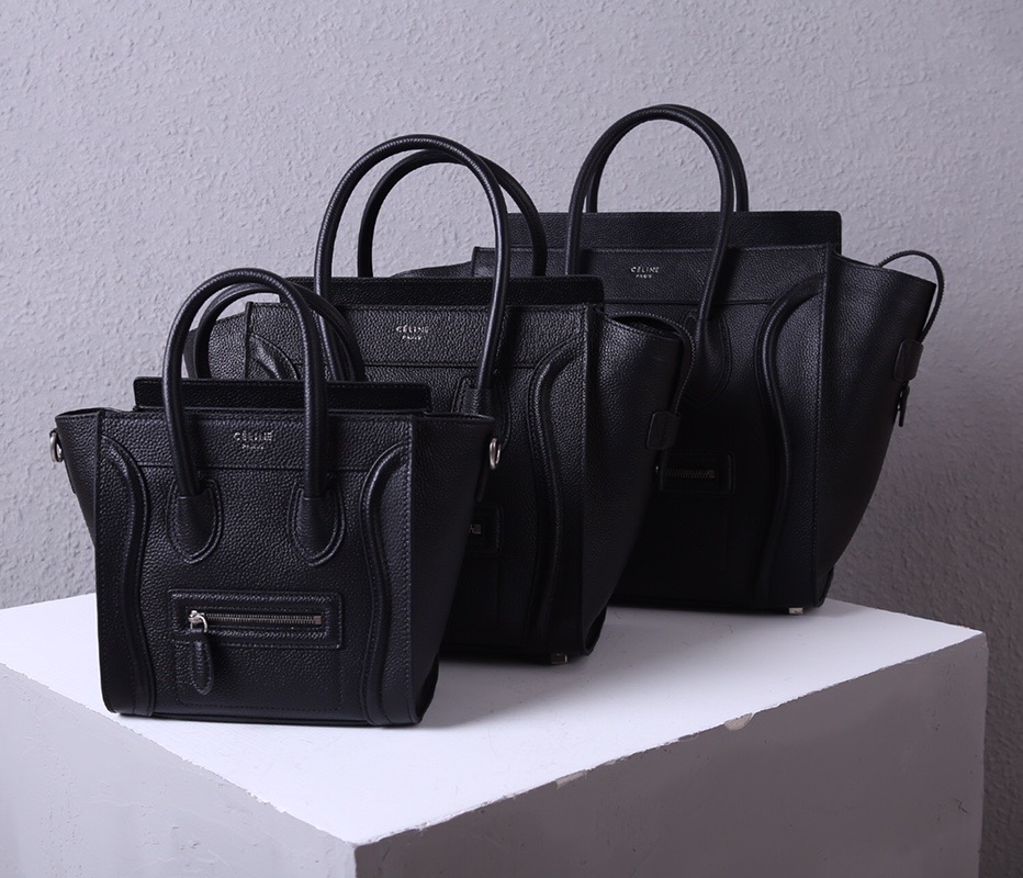 celine LUGGAGE MICRO nano mini real genuine leather handbag. small20cm, medium26cm, large30cm