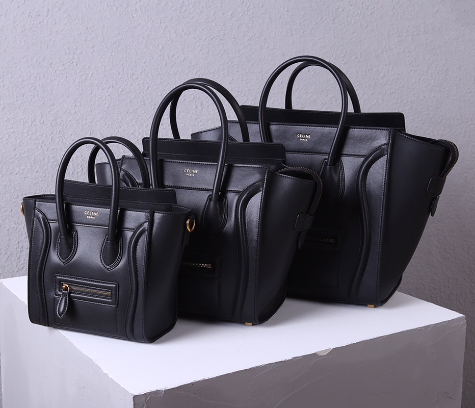 celine LUGGAGE MICRO nano mini real genuine leather handbag. small20cm, medium26cm, large30cm