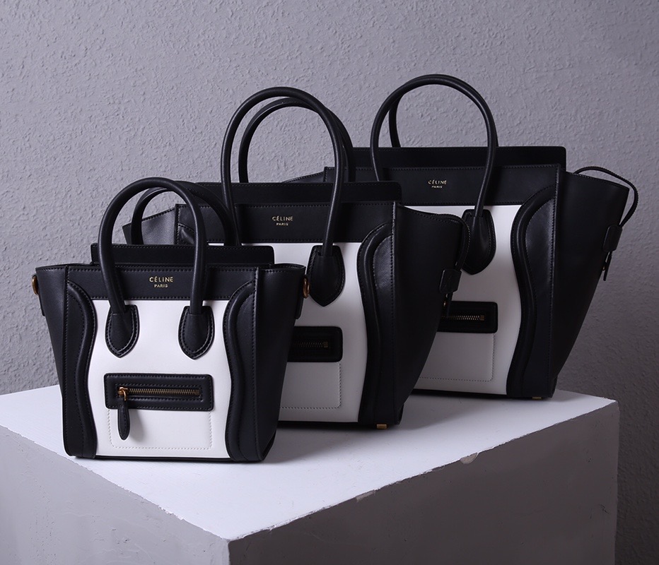 celine LUGGAGE MICRO nano mini real genuine leather handbag. small20cm, medium26cm, large30cm