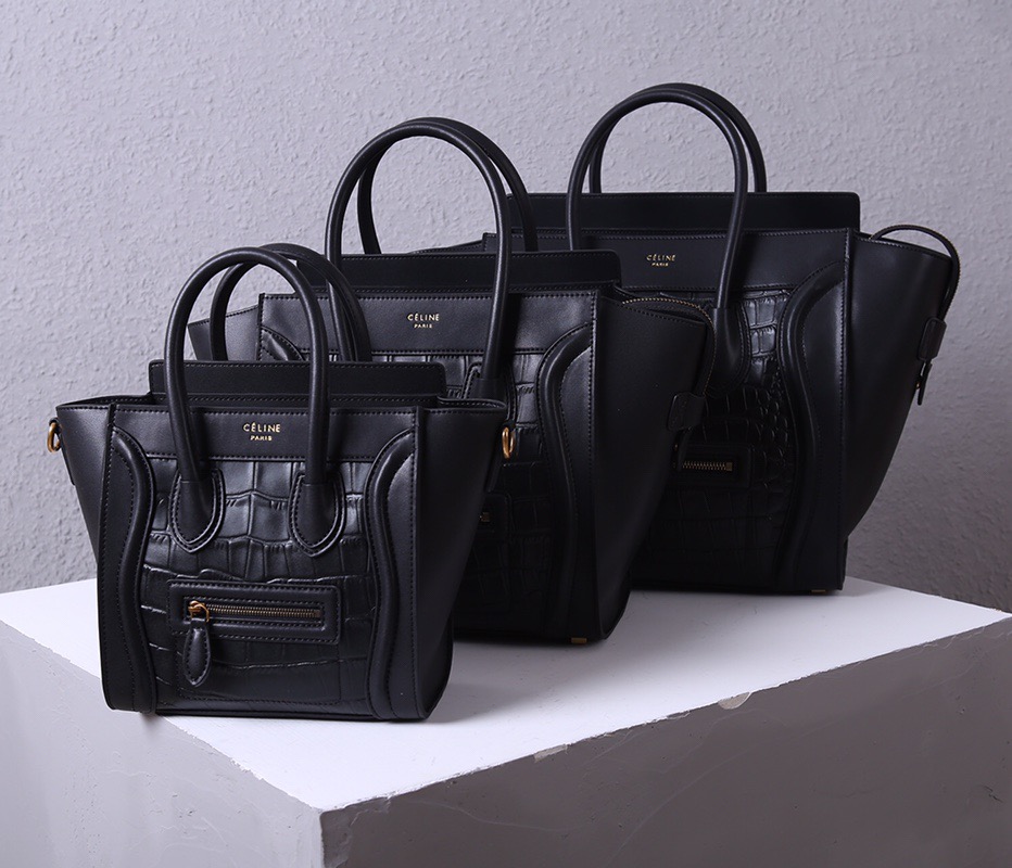 celine LUGGAGE MICRO nano mini real genuine leather handbag. small20cm, medium26cm, large30cm