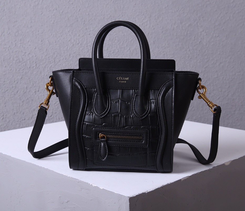 celine LUGGAGE MICRO nano mini real genuine leather handbag. small20cm, medium26cm, large30cm