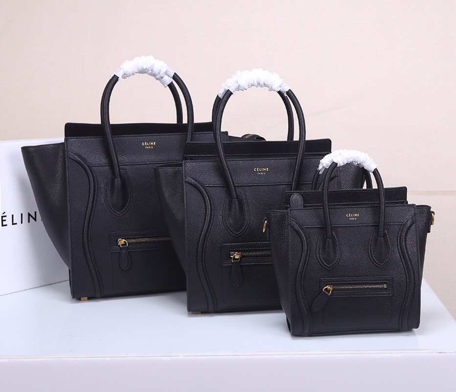 celine LUGGAGE MICRO nano mini real genuine leather handbag. small20cm, medium26cm, large30cm