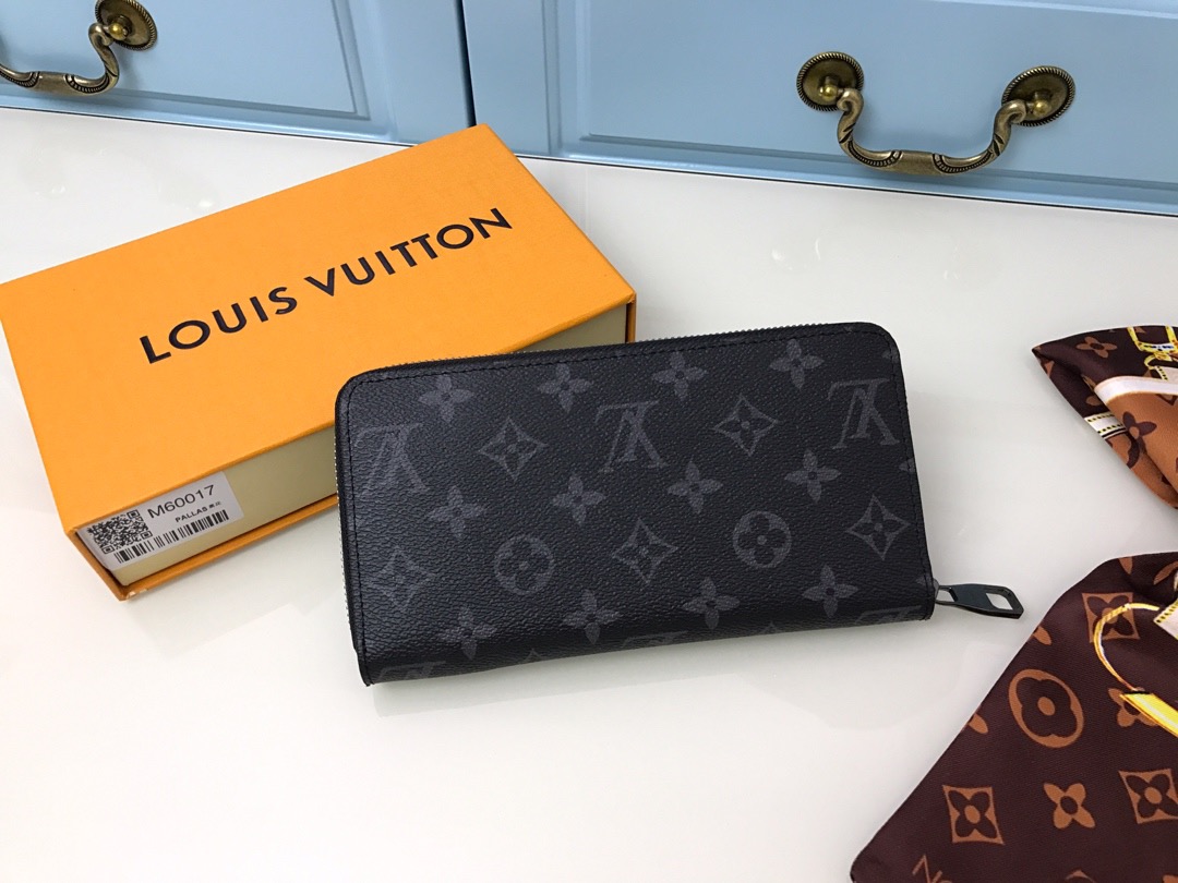 LV LONG ZIPPY WALLET Monogram Eclipse 19x10cm M60017