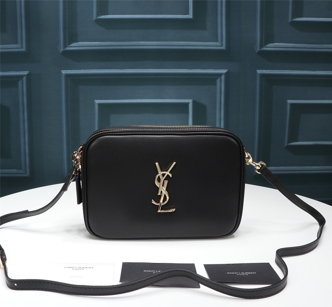 YSL DOUBLE ZIPPERS vintage HANDBAG CROSS BODY BAG 555001 22X15X6.5CM