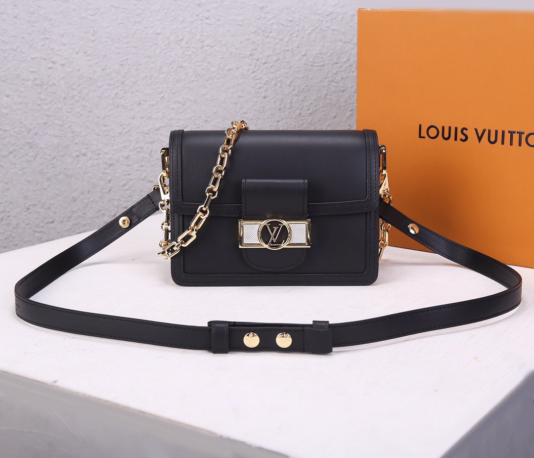 LV NEW Dauphine HANDBAG Lugano LEATHER MM Ｍ55821 25x17x10.5CM, MINI Ｍ55836 20x15x9CM