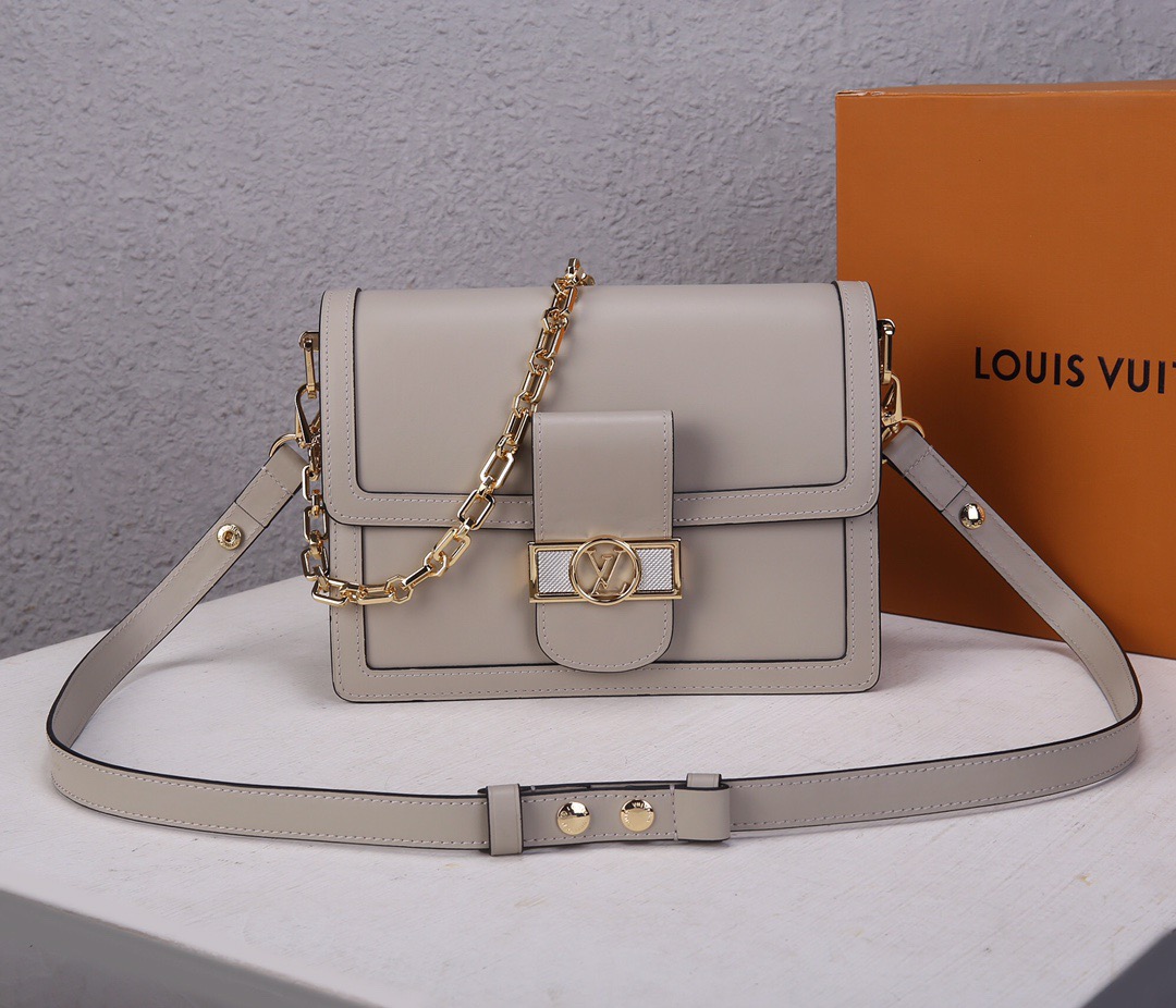 LV NEW Dauphine HANDBAG Lugano LEATHER MM Ｍ55821 25x17x10.5CM, MINI Ｍ55836 20x15x9CM