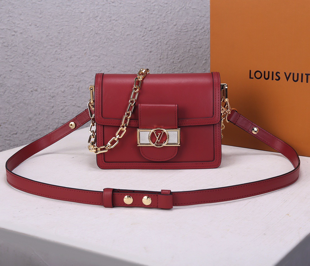 LV NEW Dauphine HANDBAG Lugano LEATHER MM Ｍ55821 25x17x10.5CM, MINI Ｍ55836 20x15x9CM