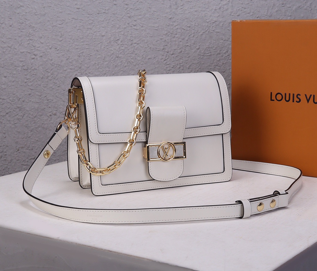 LV NEW Dauphine HANDBAG Lugano LEATHER MM Ｍ55821 25x17x10.5CM, MINI Ｍ55836 20x15x9CM