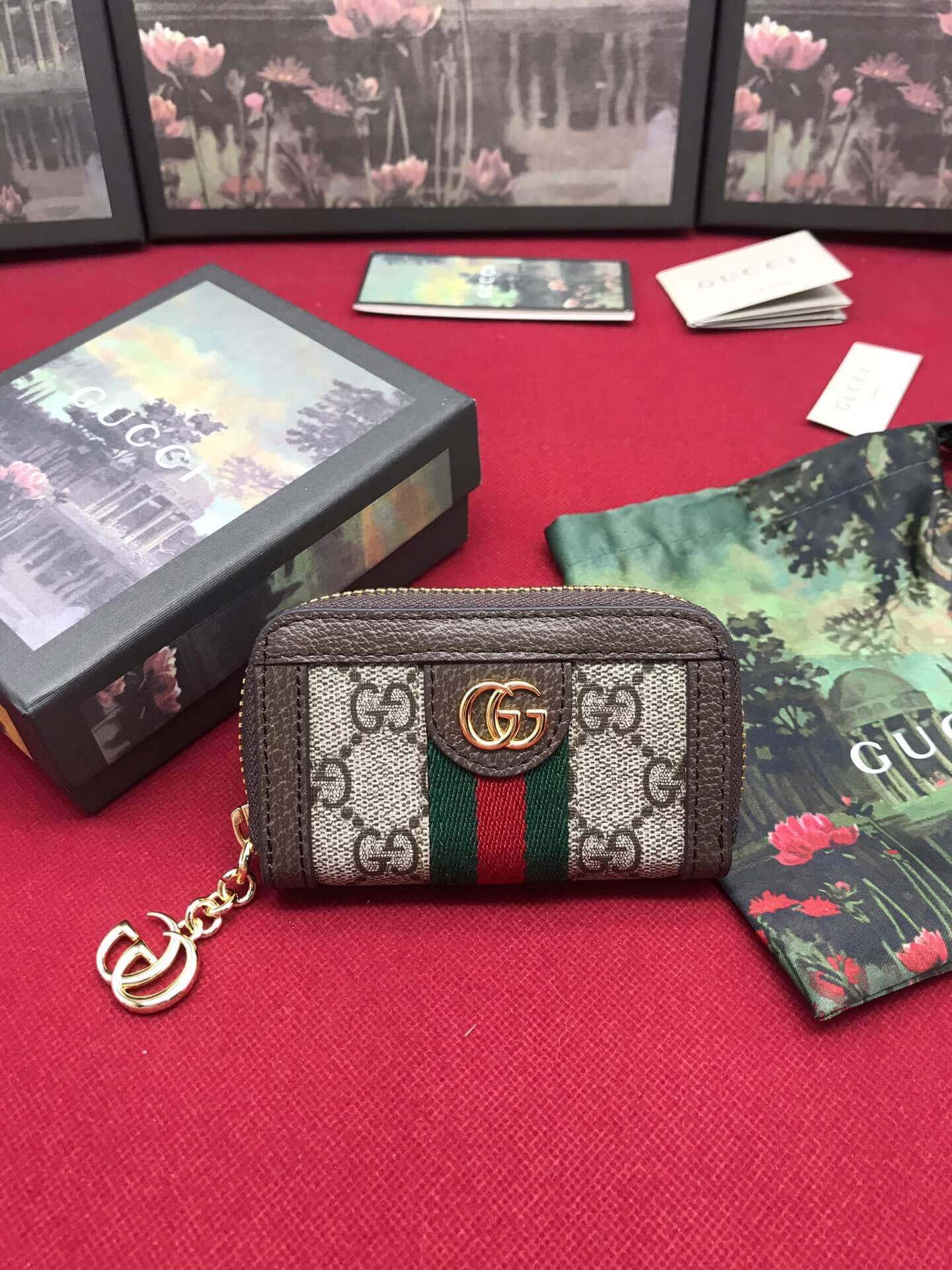 GUCCI OPHIDIA ZIPPY KEY HOLDER 523157 W10.5×h6.5×d2.5cm