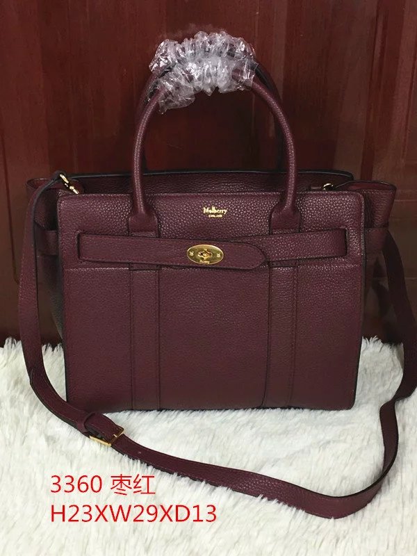 MULBERRY WOMENS HANDBAG  3360 29X23X13CM BLACK BROWN BURGUNDY