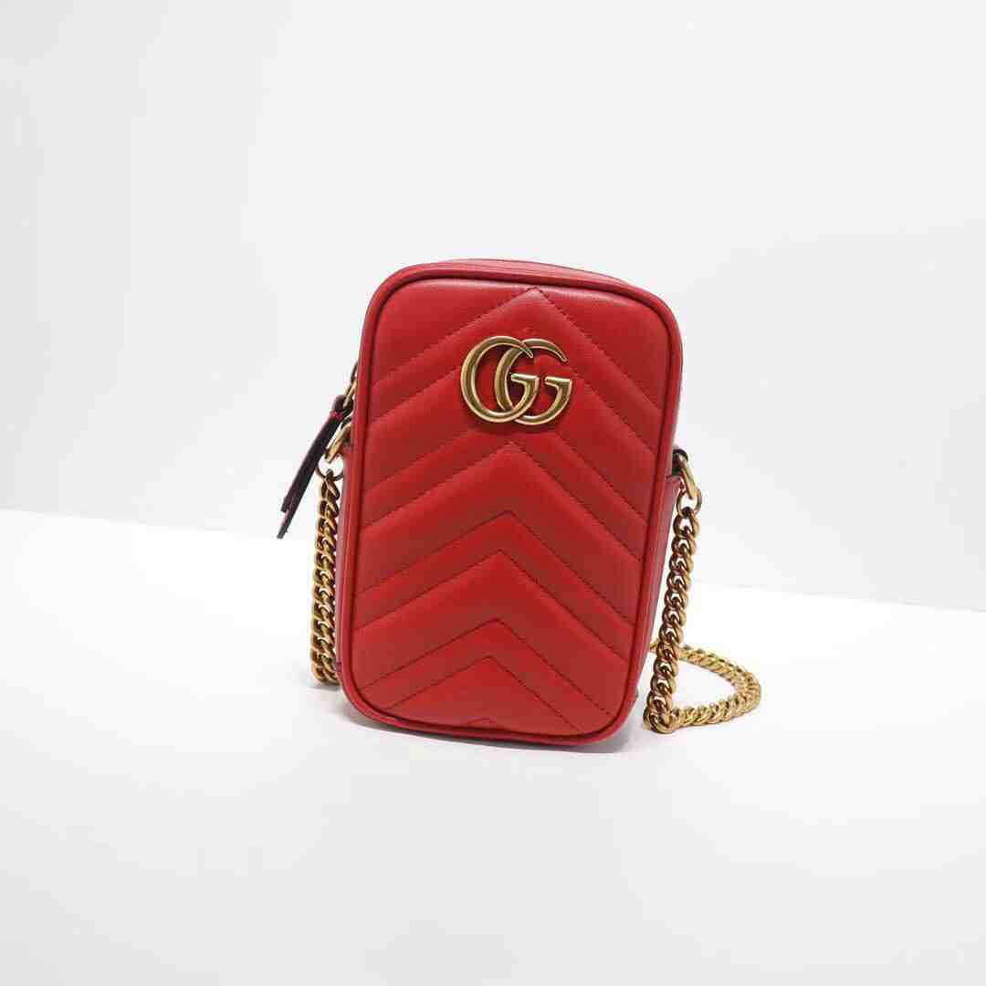 GUCCI WOMENS SMALL MINI PHONE BAG 598597 10.5X17X5CM WHITE RED BLACK PINK