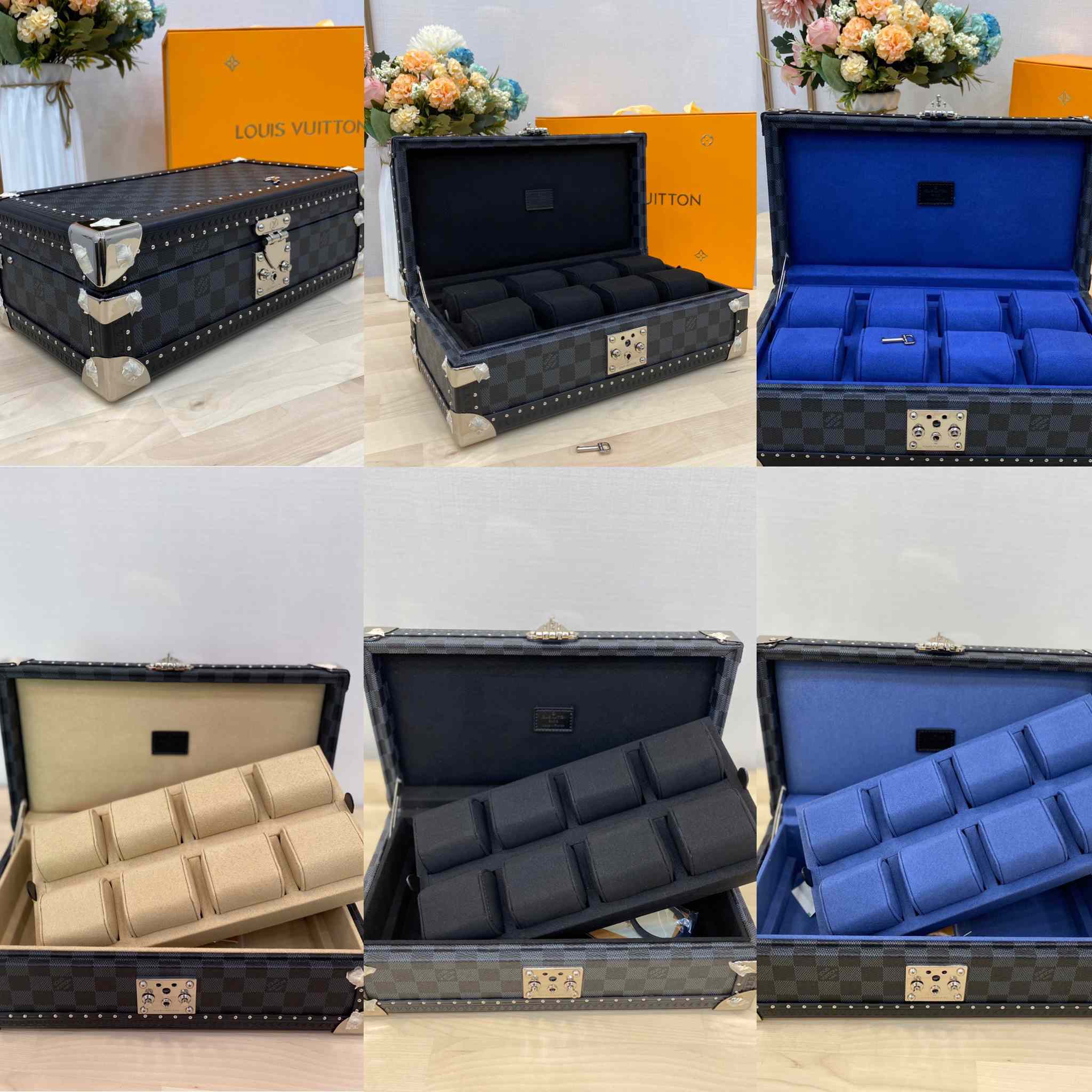 LV EIGHT 8 WATCHES CASE  34x19x11.5cm MANY COLORS