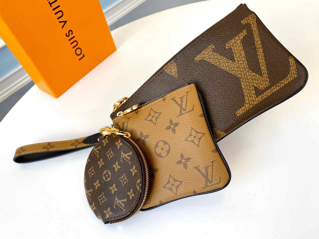 LV M68756 TRIO  WALLET COIN BAG POUCH 19.5x11.5x3cm 