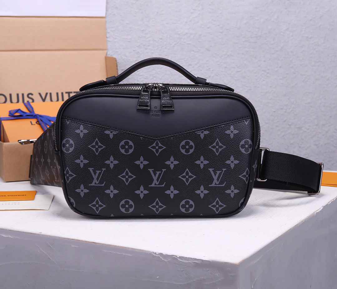 LV Monogram Eclipse CHEST SLING BELT BAG M42906 28x18x5CM