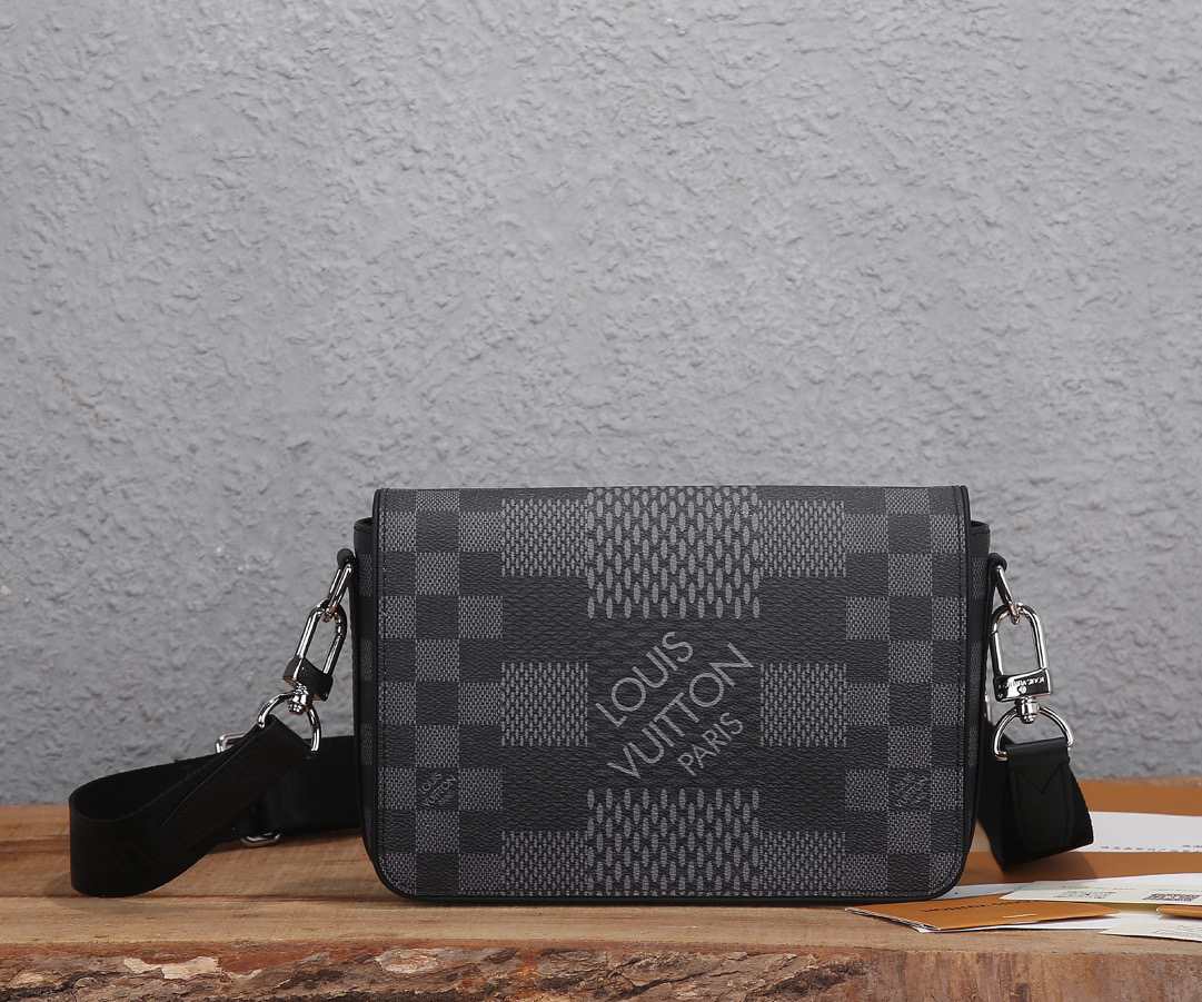 L\V Studio MENS MESSENGER BAG Damier Graphite 3D N50014 N50026 N50013 23.5x14x5CM