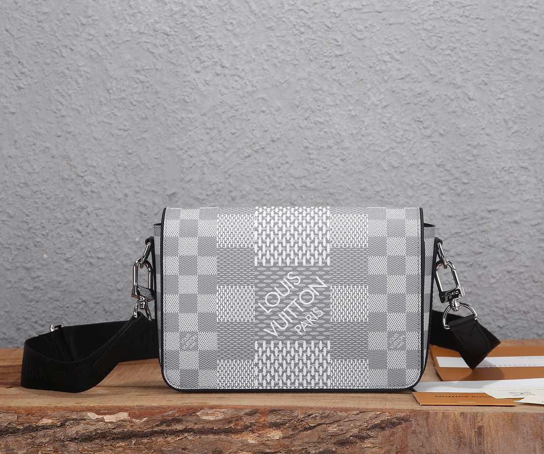 L\V Studio MENS MESSENGER BAG Damier Graphite 3D N50014 N50026 N50013 23.5x14x5CM