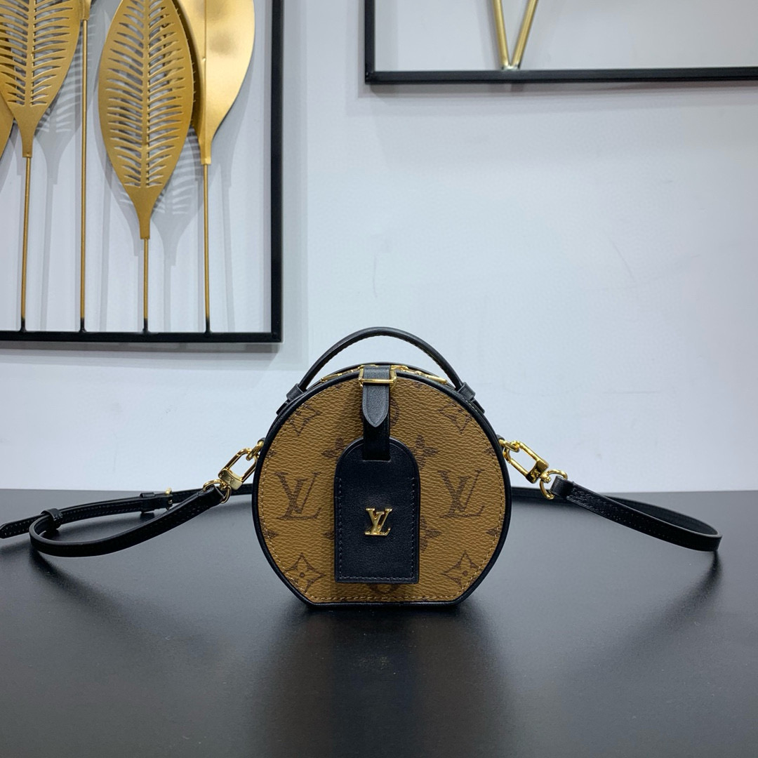 L\V NEW WOMENS HANDBAG 20240721 M44699 Boite Chapeau Malletage  13 x 12 x 6.5CM M68276 