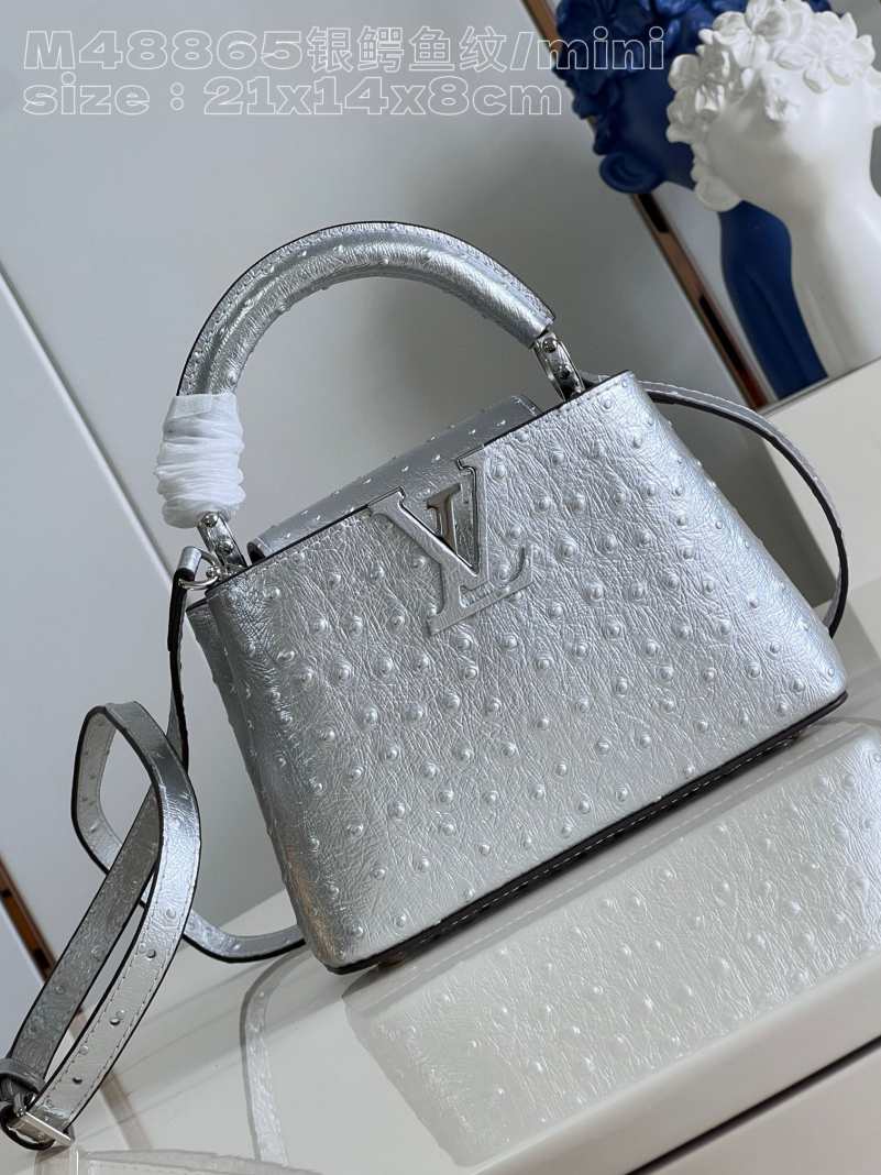 L\V womens Ostrich leather handbag 241023