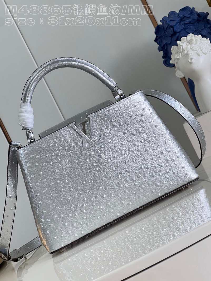 L\V womens Ostrich leather handbag 241023