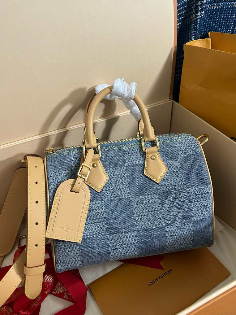 N40700 Pharrell Williams Damier Denim 3D  Speedy 25 Bandouli?re  N40682  Speedy 18 Bandouli?re 18x12x10CM