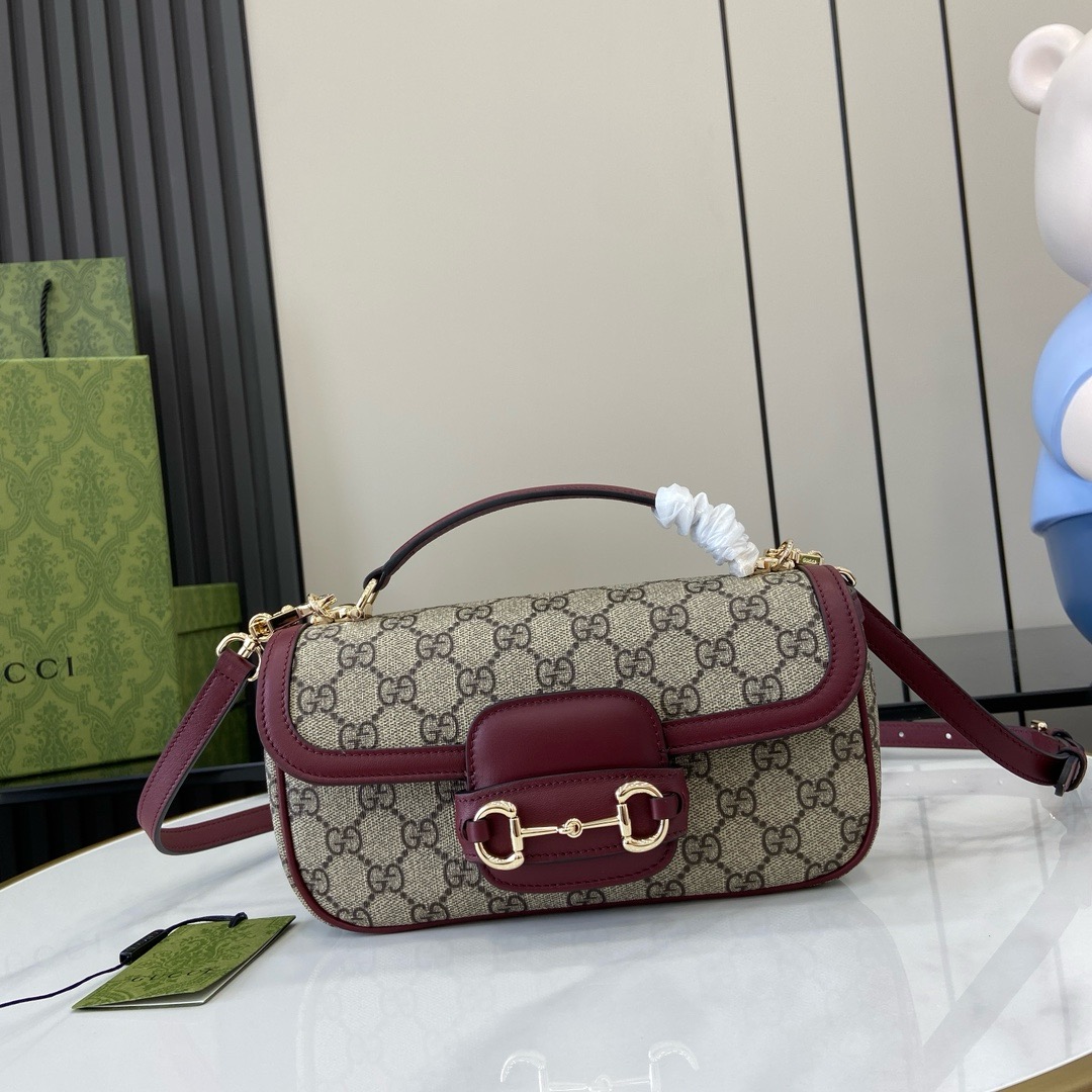 Gucci Horsebit 1955 Sabato De Sarno  Rosso Ancora 815206  22.6x12.7x5.6cm 815178，815206，815205