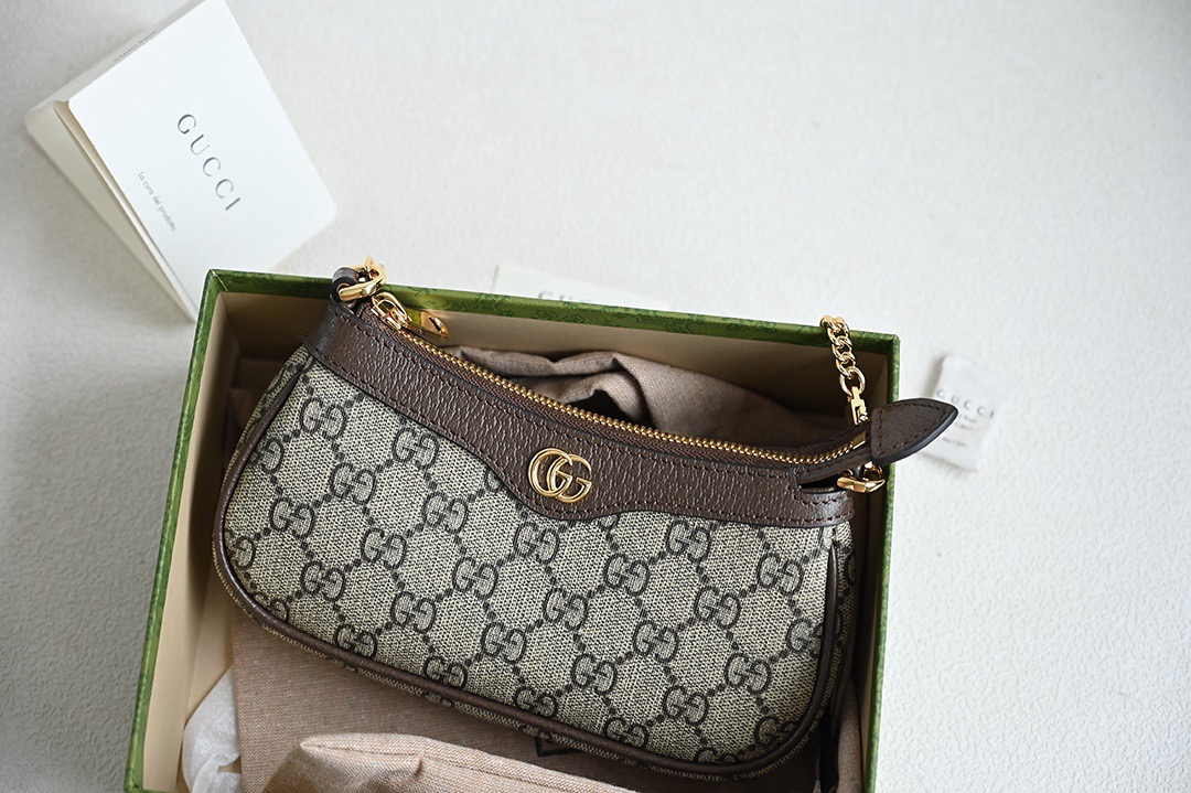 GUCCl GG Supreme CANVAS  Ophidia 764960 10X19X3cm 20250524