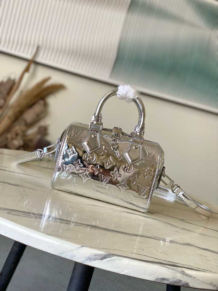 L\V  Ski  new womens handbag Monogram Miroir  speedy bandoulière 20   m11987  20.5x13.5x12cm 250525