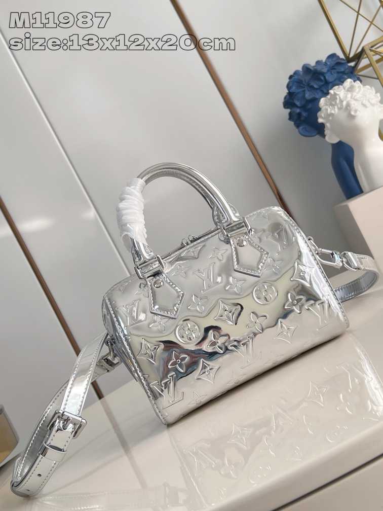 L\V  Ski  new womens handbag Monogram Miroir  speedy bandoulière 20   m11987  20.5x13.5x12cm 250525